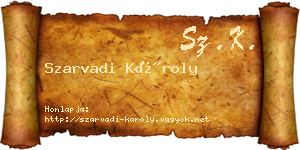 Szarvadi Károly névjegykártya